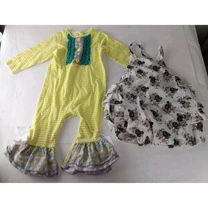Ricrac & Ruffle Girls Lot of 2 Multicolor Outfit 18 Months